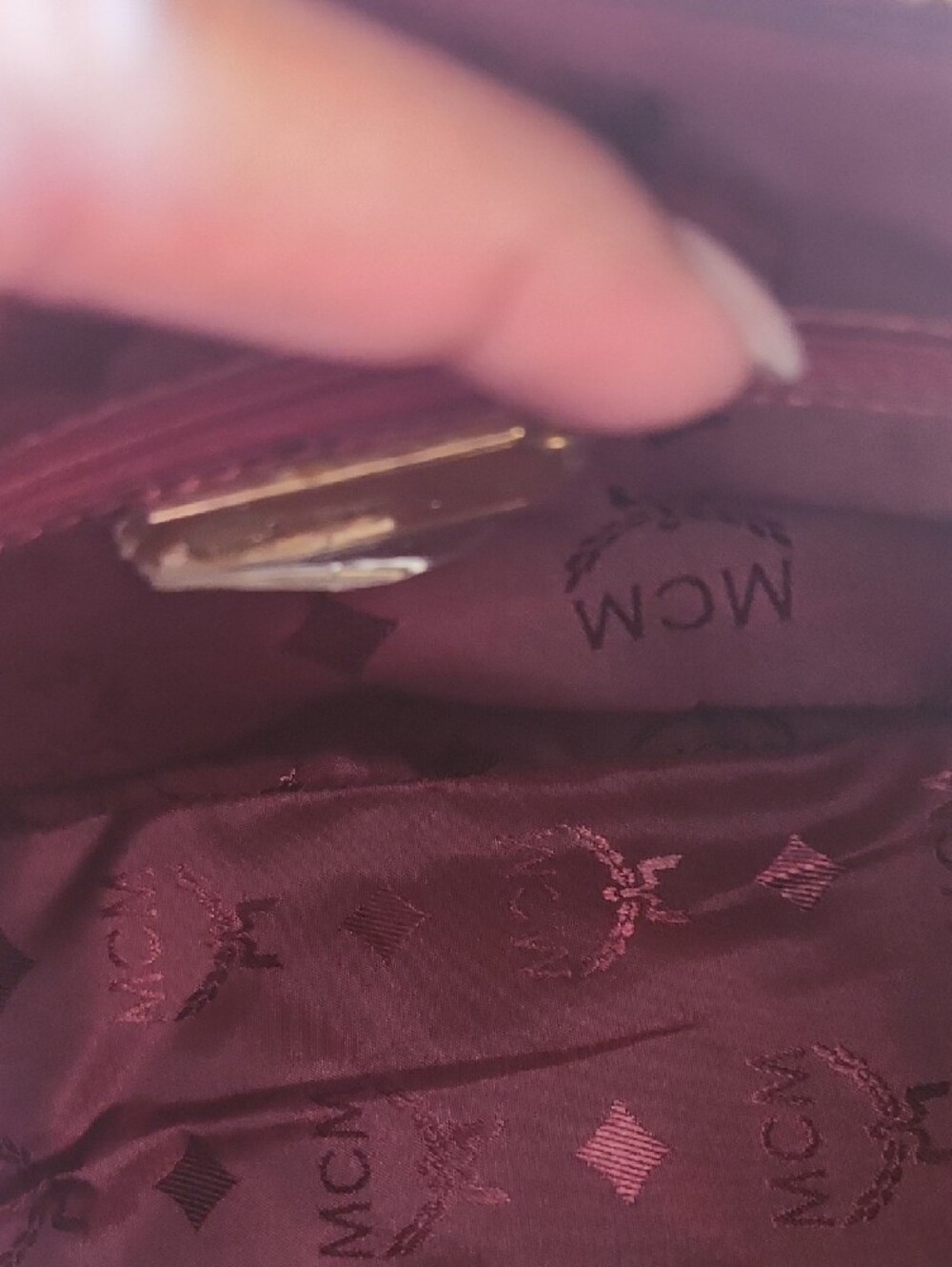 MCM Rare Red Shoulder Bag with Gold Accent - Picture 9 of 9